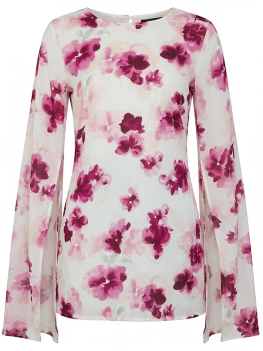 Foto van product Radwa Blouse 'RADWA Floral-Print Top' vuurrood