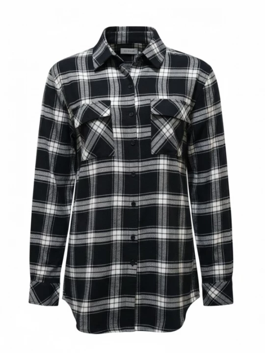 Foto van product Radwa Blouse 'Radwa Women’ Plaid Flannel' zwart