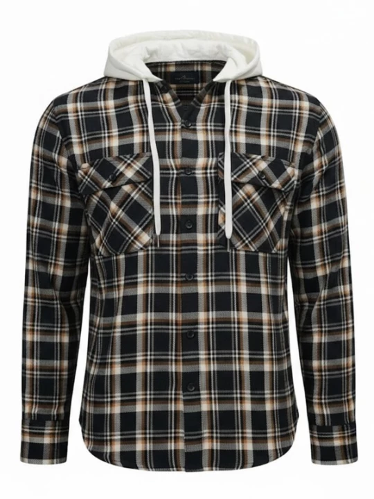 Foto van product Radwa Overhemd 'Mens flannel with hooddie' zwart