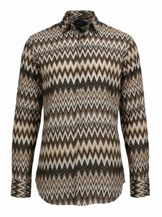 Foto van product Radwa Overhemd 'Men's Viscose multicolor pattern shirt' bruin