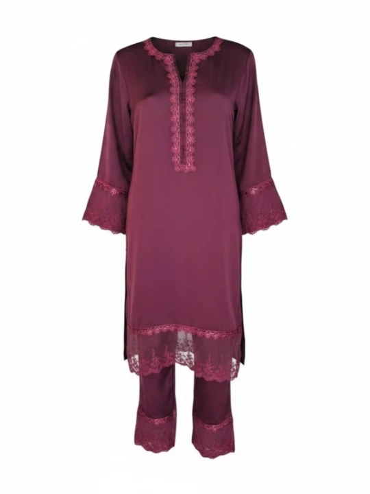Foto van product Radwa Tuniek 'RADWA 2 PCs Women's Floral Co-ord Set' donkerrood