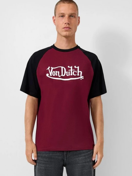 Foto van product Raglan T-shirt met print op voorzijde | QS x Von Dutch rood