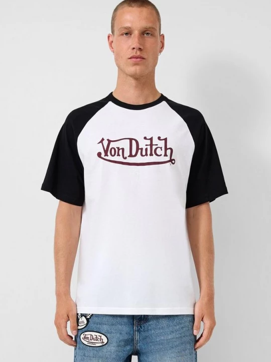 Foto van product Raglan T-shirt met print op voorzijde | QS x Von Dutch wit