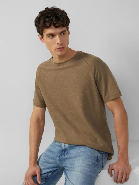 Foto van product Raglan top met een slubstructuur s.Oliver bruin