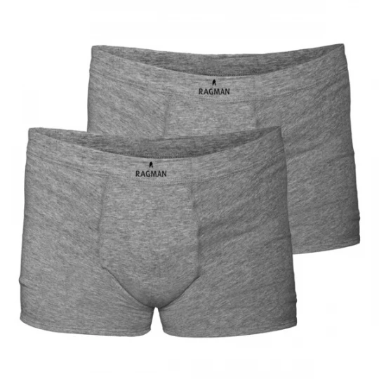 Foto van product Ragman Boxershorts grijs gemêleerd / zwart