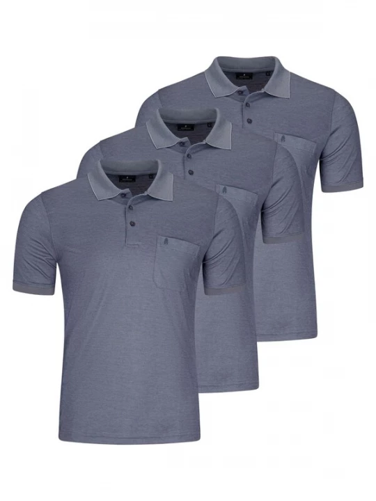 Foto van product Ragman Shirt 'Basic' blauw gemêleerd