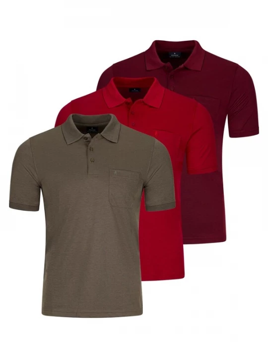 Foto van product Ragman Shirt 'Basic' rood gemêleerd