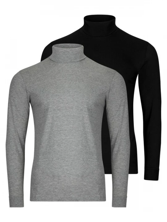 Foto van product Ragman Shirt 'Basic' zwart gemêleerd