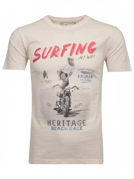 Foto van product Ragman Shirt beige / blauw / rood / zwart