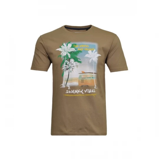 Foto van product Ragman Shirt karamel / groen / oranje / wit