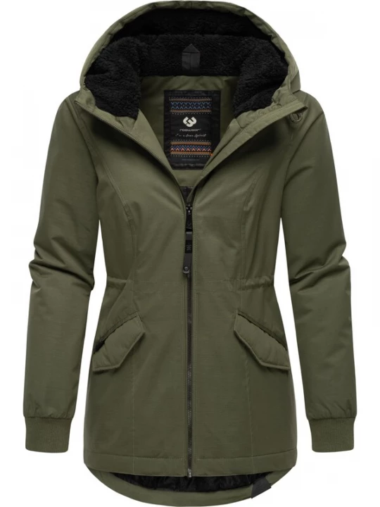 Foto van product Ragwear Functionele jas 'Dowey Warm Rain' olijfgroen / zwart
