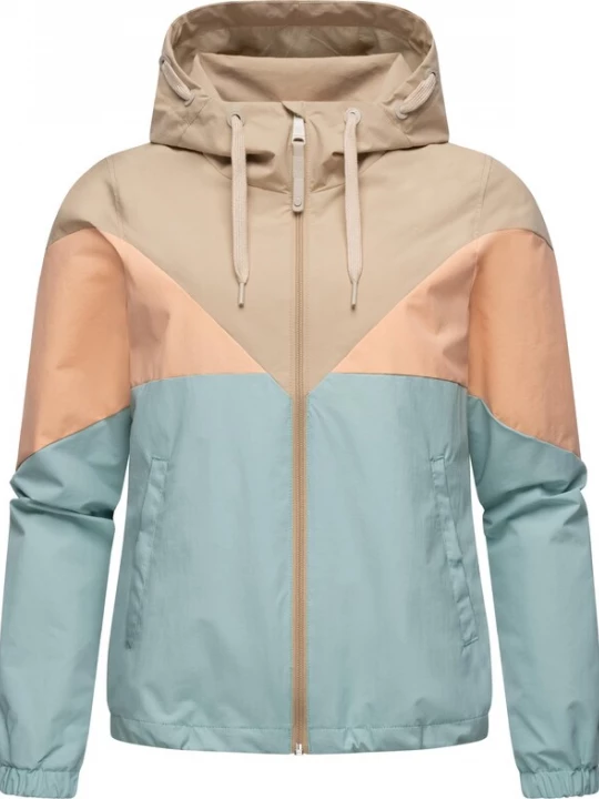 Foto van product Ragwear Functionele jas 'Rochele' donkerbeige / lichtblauw / pasteloranje