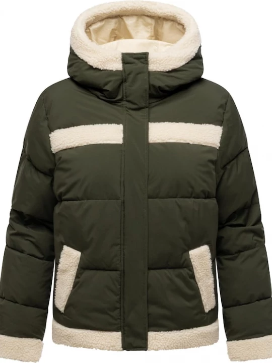 Foto van product Ragwear Winterjas 'Editah Youmodo' lichtbeige / olijfgroen