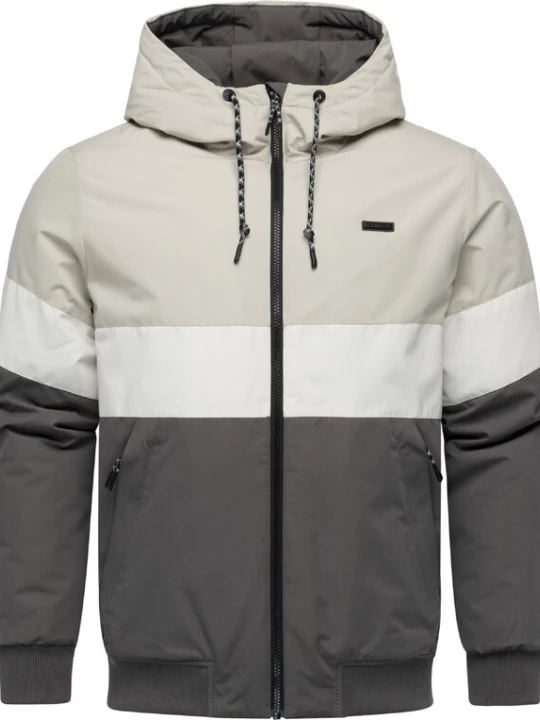 Foto van product Ragwear Winterjas 'Jinig' beige / donkergrijs / wit gemêleerd