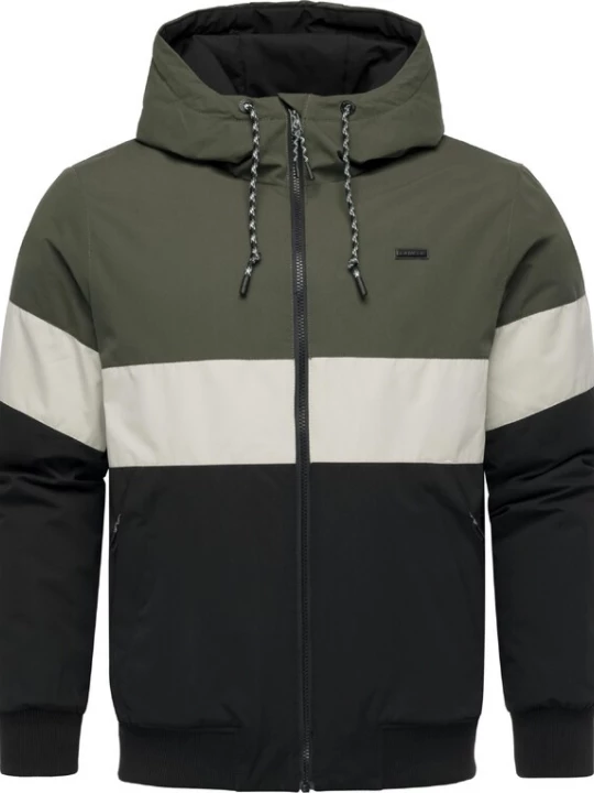 Foto van product Ragwear Winterjas 'Jinig' olijfgroen / zwart / wit