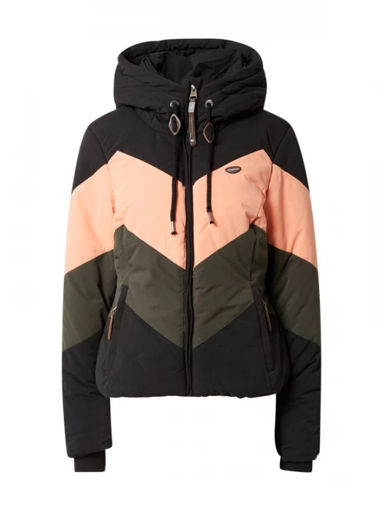 Foto van product Ragwear Winterjas 'Novva' kaki / perzik / zwart
