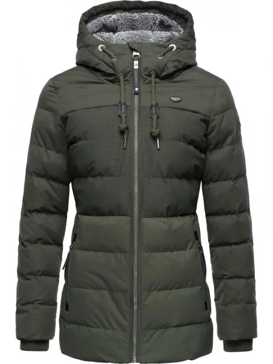 Foto van product Ragwear Winterjas 'Quantic' olijfgroen / zwart / wit