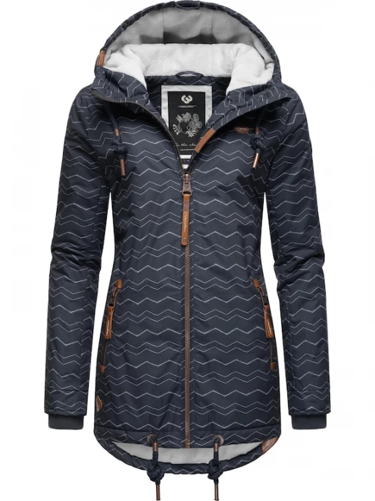 Foto van product Ragwear Winterjas 'Zuzka' nachtblauw / bruin / wit