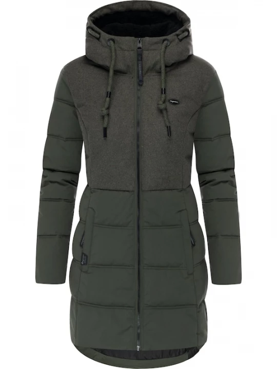 Foto van product Ragwear Wintermantel 'Ashani' donkergroen / zwart