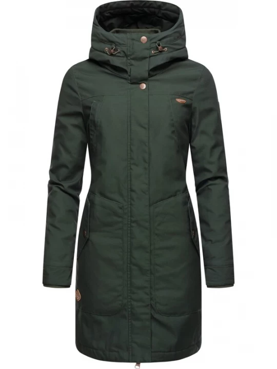 Foto van product Ragwear Wintermantel 'Jannisa' bruin / donkergroen / wit