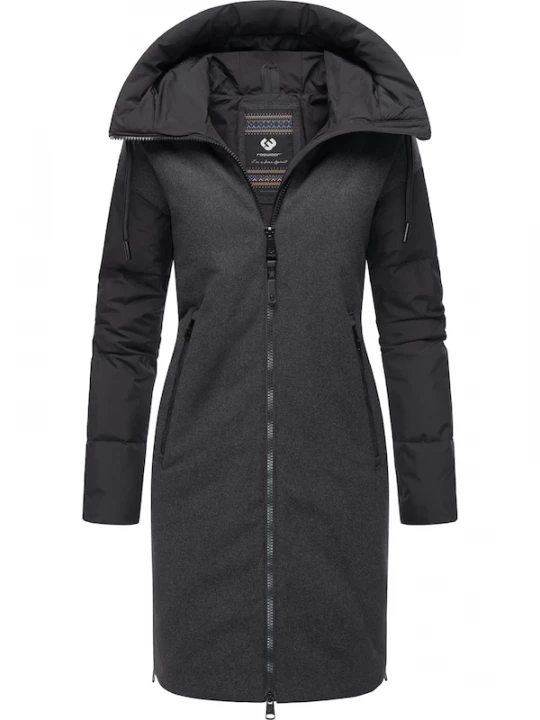 Foto van product Ragwear Wintermantel 'Jumana' zwart / zwart gemêleerd