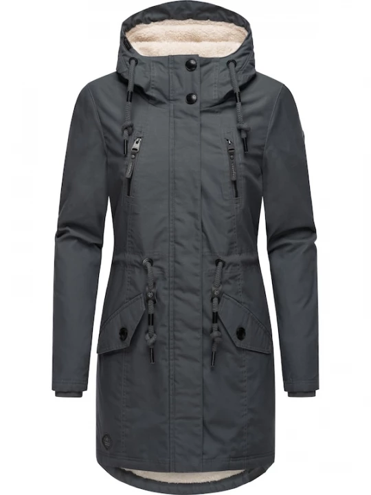 Foto van product Ragwear Winterparka 'Elsie' ecru / donkergrijs