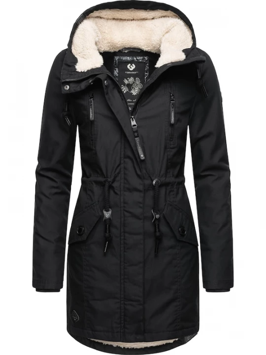 Foto van product Ragwear Winterparka 'Elsie' zwart / wit