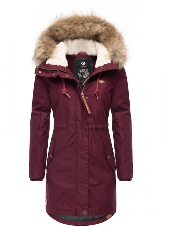 Foto van product Ragwear Winterparka 'Tawny' lichtbruin / wijnrood