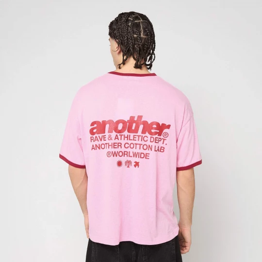 Foto van product Rave Dept. Ringer T-Shirt Another Cotton Lab lichtroze