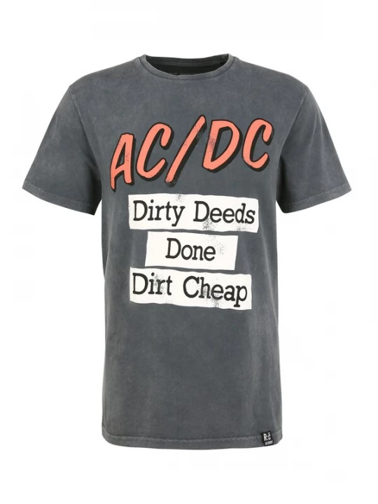 Foto van product Recovered Shirt 'ACDC Dirty Deeds Done Cheap' grijs