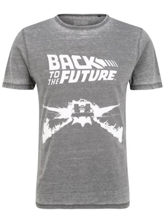 Foto van product Recovered Shirt 'Back to the Future Delorean' grijs