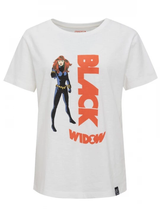 Foto van product Recovered Shirt 'Black Widow Graphic' ecru