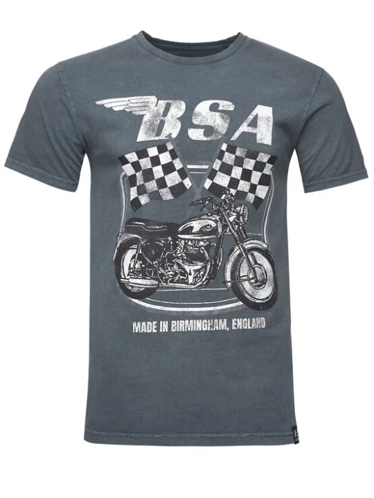 Foto van product Recovered Shirt 'BSA British Motor Flag' donkergrijs