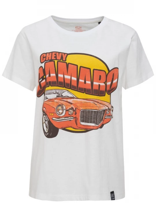 Foto van product Recovered Shirt 'Chevy Camaro' ecru
