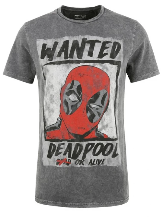 Foto van product Recovered Shirt 'Deadpool Wanted Poster' grijs