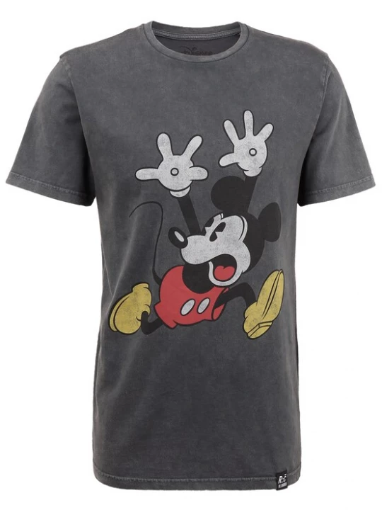 Foto van product Recovered Shirt 'Disney Mickey Mouse Panic' donkergrijs