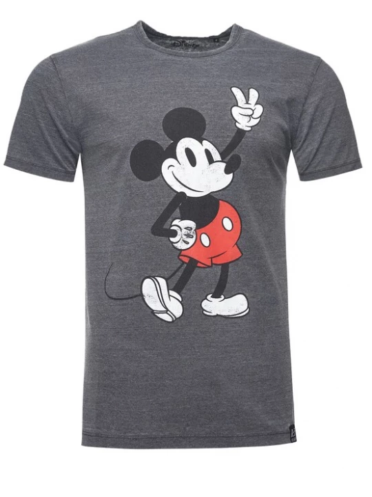 Foto van product Recovered Shirt 'Disney Mickey Peace Pose' grijs