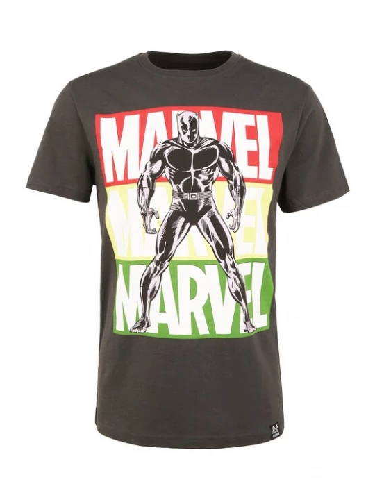 Foto van product Recovered Shirt 'Marvel Black Panther Pop Art' zwart