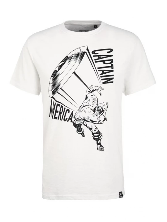 Foto van product Recovered Shirt 'Marvel Captain America Shield Ecru Slub' ecru