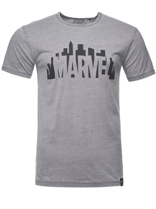 Foto van product Recovered Shirt 'Marvel City Logo' grijs