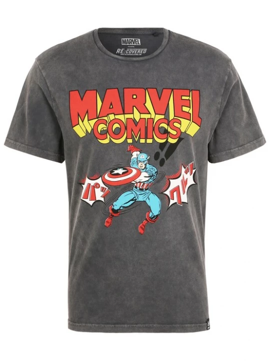 Foto van product Recovered Shirt 'Marvel Comics Captain America Japan' grijs