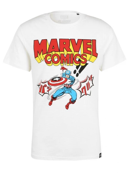 Foto van product Recovered Shirt 'Marvel Comics Captain America Japan' wit