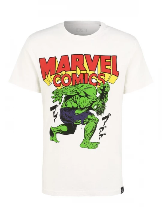 Foto van product Recovered Shirt 'Marvel Comics Hulk Japan Washed' wit