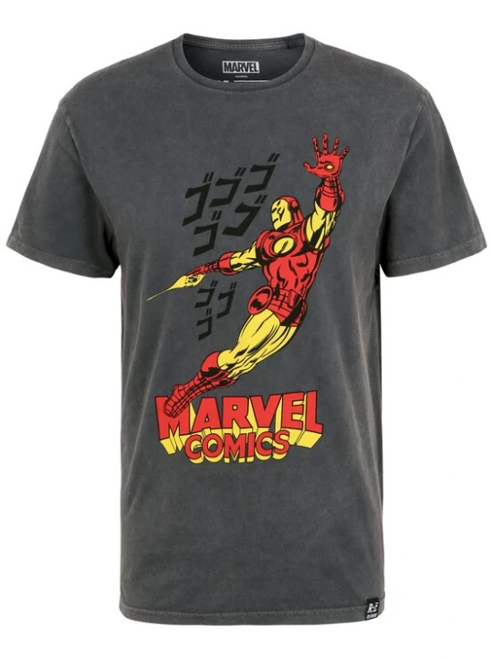 Foto van product Recovered Shirt 'Marvel Comics Iron Man' grijs