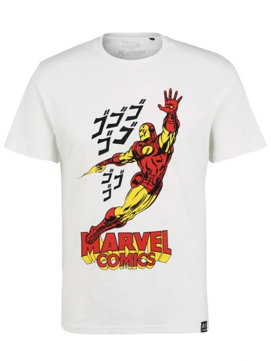 Foto van product Recovered Shirt 'Marvel Comics Iron Man' wit