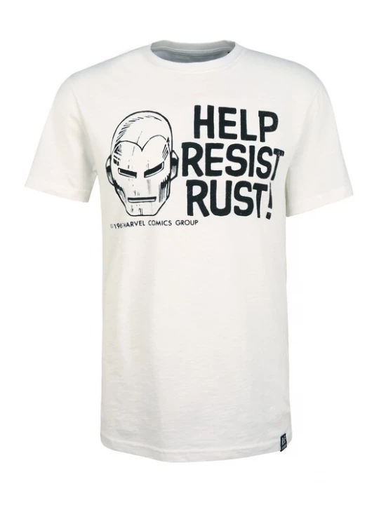 Foto van product Recovered Shirt 'Marvel Help Resist Rust' ecru