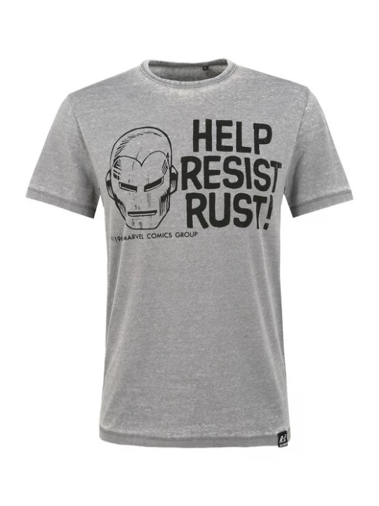 Foto van product Recovered Shirt 'Marvel Help Resist Rust' grijs