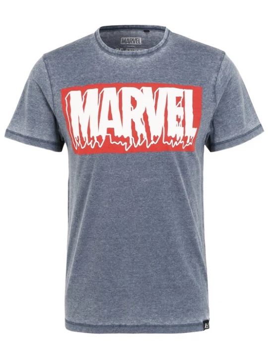 Foto van product Recovered Shirt 'Marvel Slime Logo Vintage' blauw