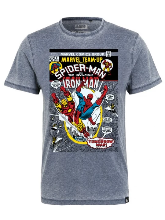 Foto van product Recovered Shirt 'Marvel Team Up' blauw
