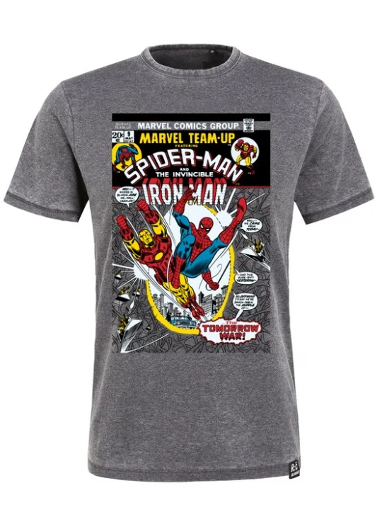 Foto van product Recovered Shirt 'Marvel Team Up' grijs